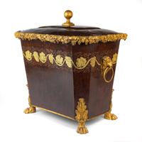 An English Gilt Bronze Mounted Tole Coal Hod Height 24 1/2 x width 24 1/8 x depth 17 inches. — LATE 19TH CENTURY