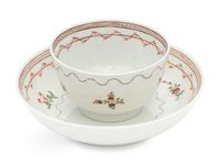 A Set of Four English Porcelain Tea Bowls and Saucers