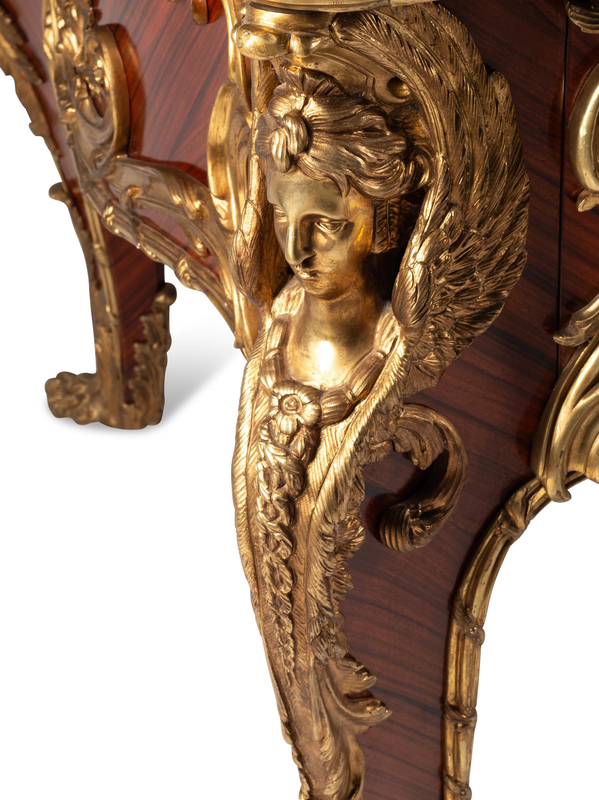 A Louis XV Style Gilt Bronze Mounted Bureau Plat