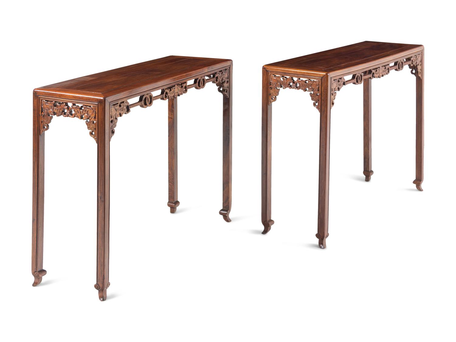 A Pair of Chinese Sandalwood Lute Tables