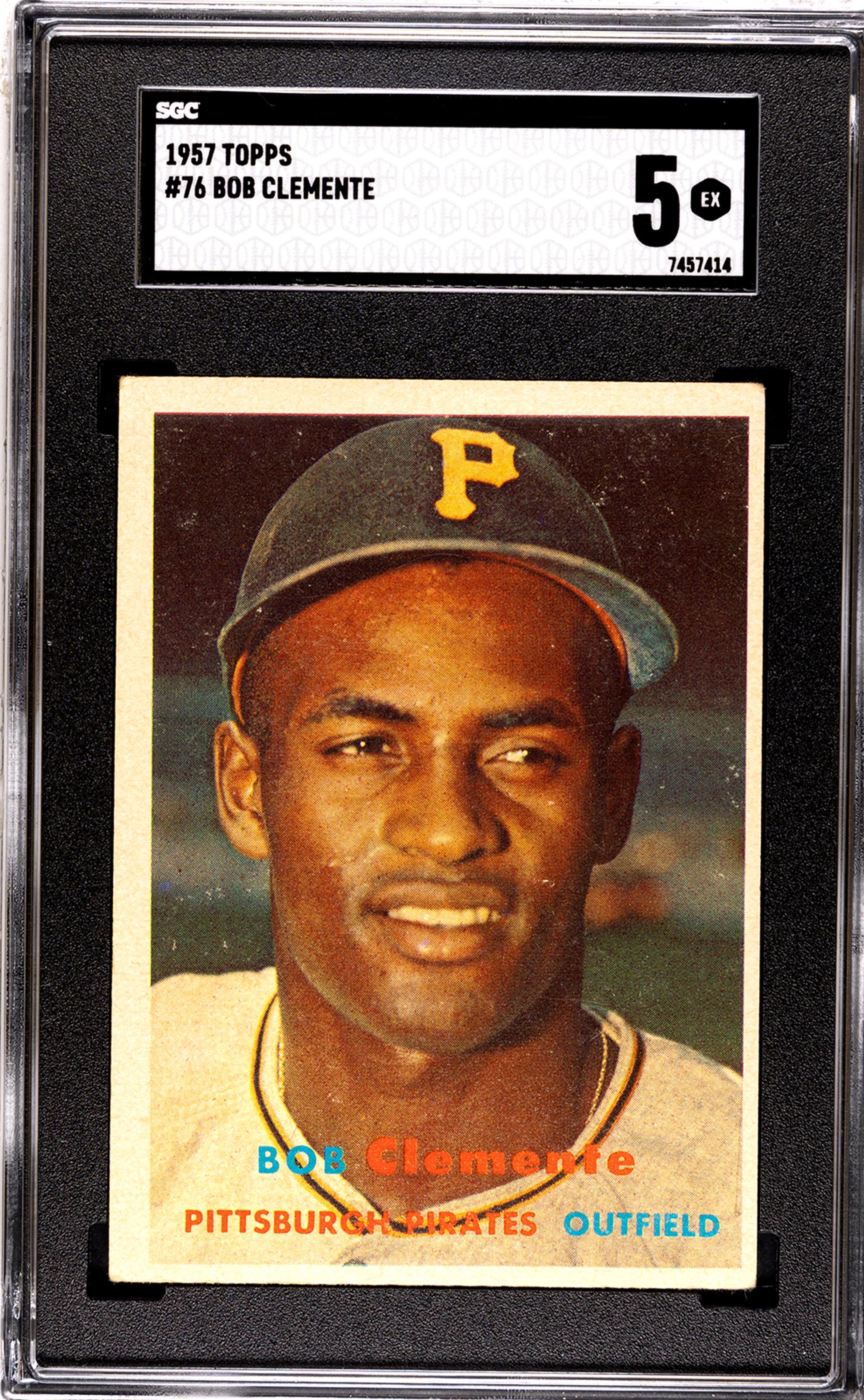 A 1957 Topps Roberto Clemente Baseball Card No. 76 (SGC 5 EX)