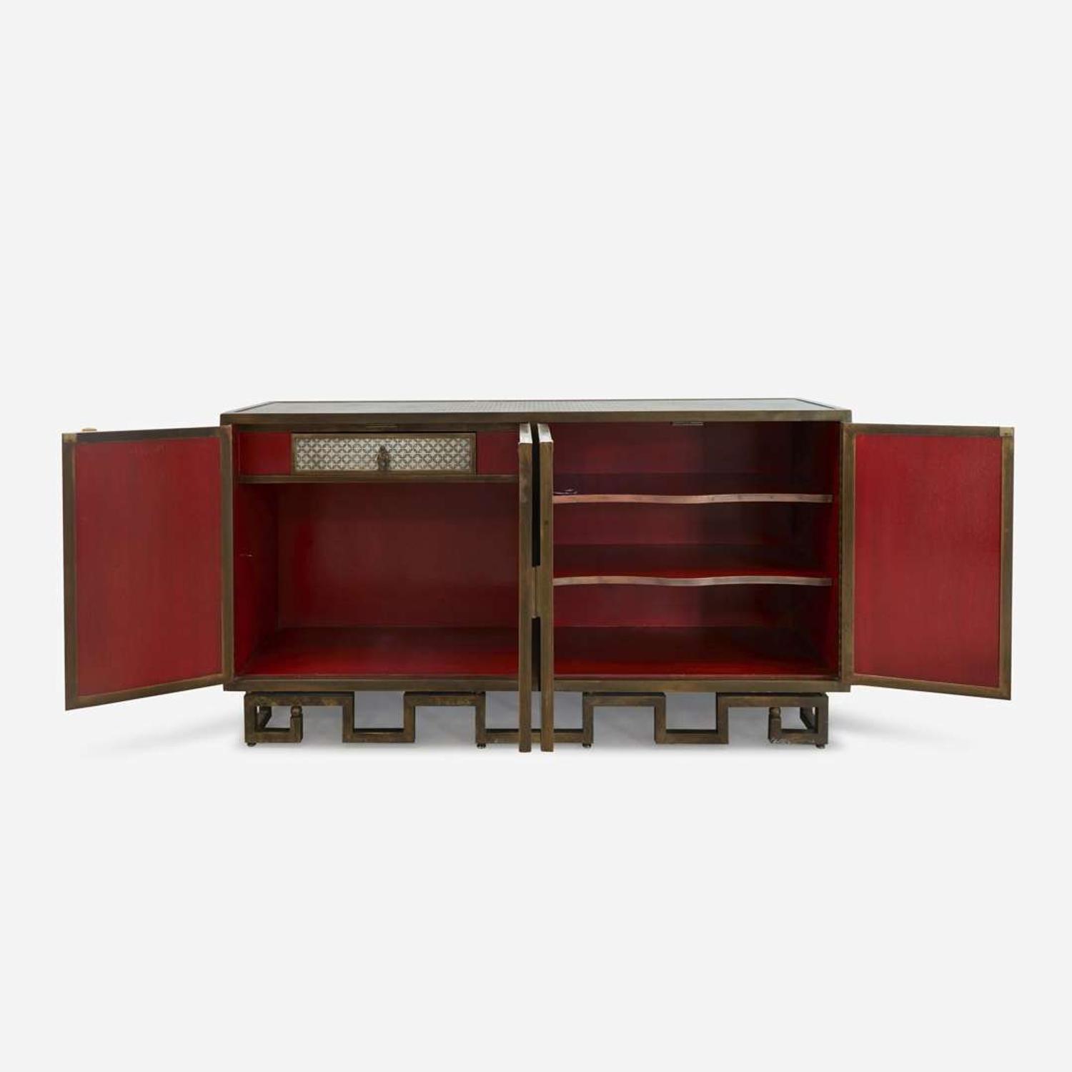 Philip and Kelvin LaVerne (American, 1907-1987 and b. 1937) Rare Four-door "Chan" Cabinet, New York, circa 1970s