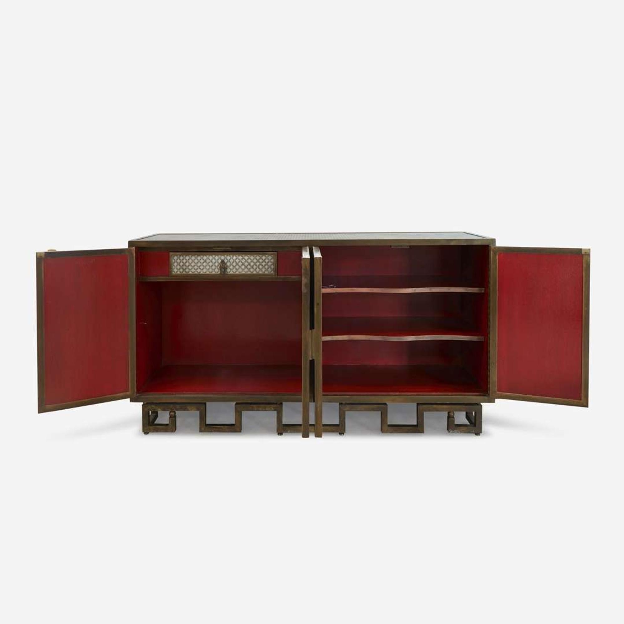 Philip and Kelvin LaVerne (American, 1907-1987 and b. 1937) Rare Four-door "Chan" Cabinet, New York, circa 1970s