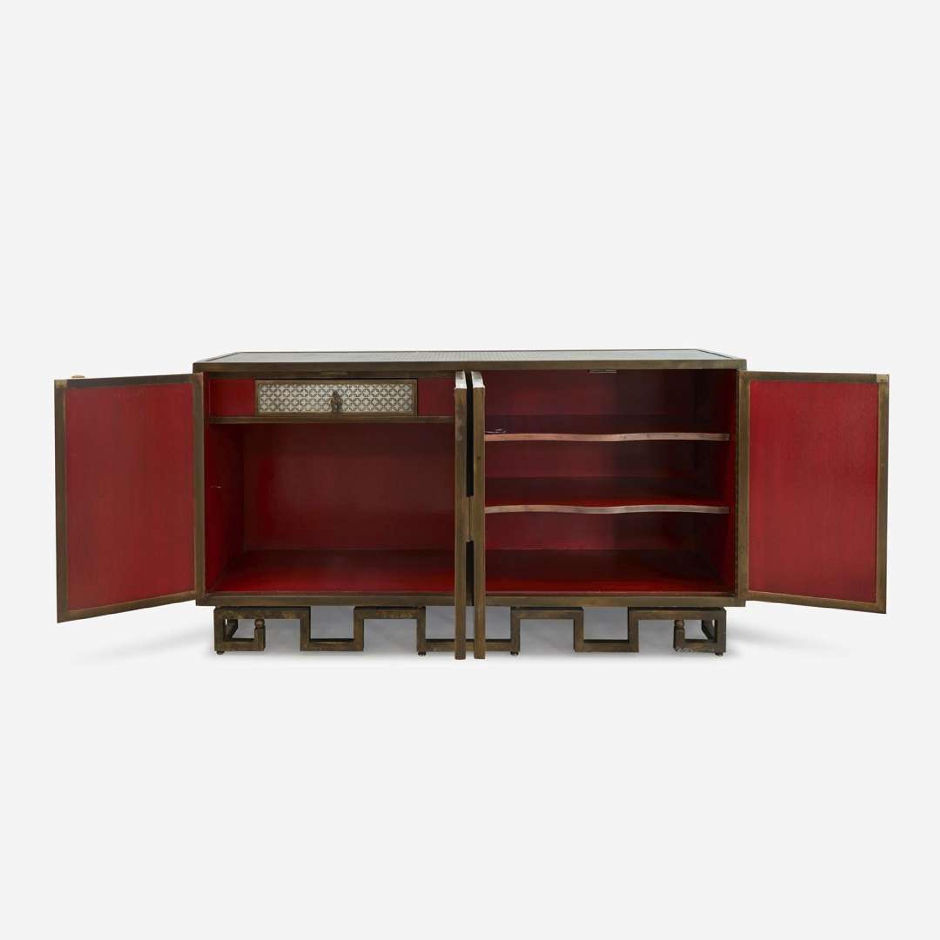 Philip and Kelvin LaVerne (American, 1907-1987 and b. 1937) Rare Four-door "Chan" Cabinet, New York, circa 1970s