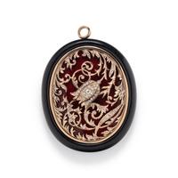 ANTONIA MILETTO, DIAMOND, ENAMEL, WOOD AND ROSE GOLD PENDANT