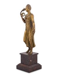 A Continental Gilt Bronze and Marble Figure of a Lady