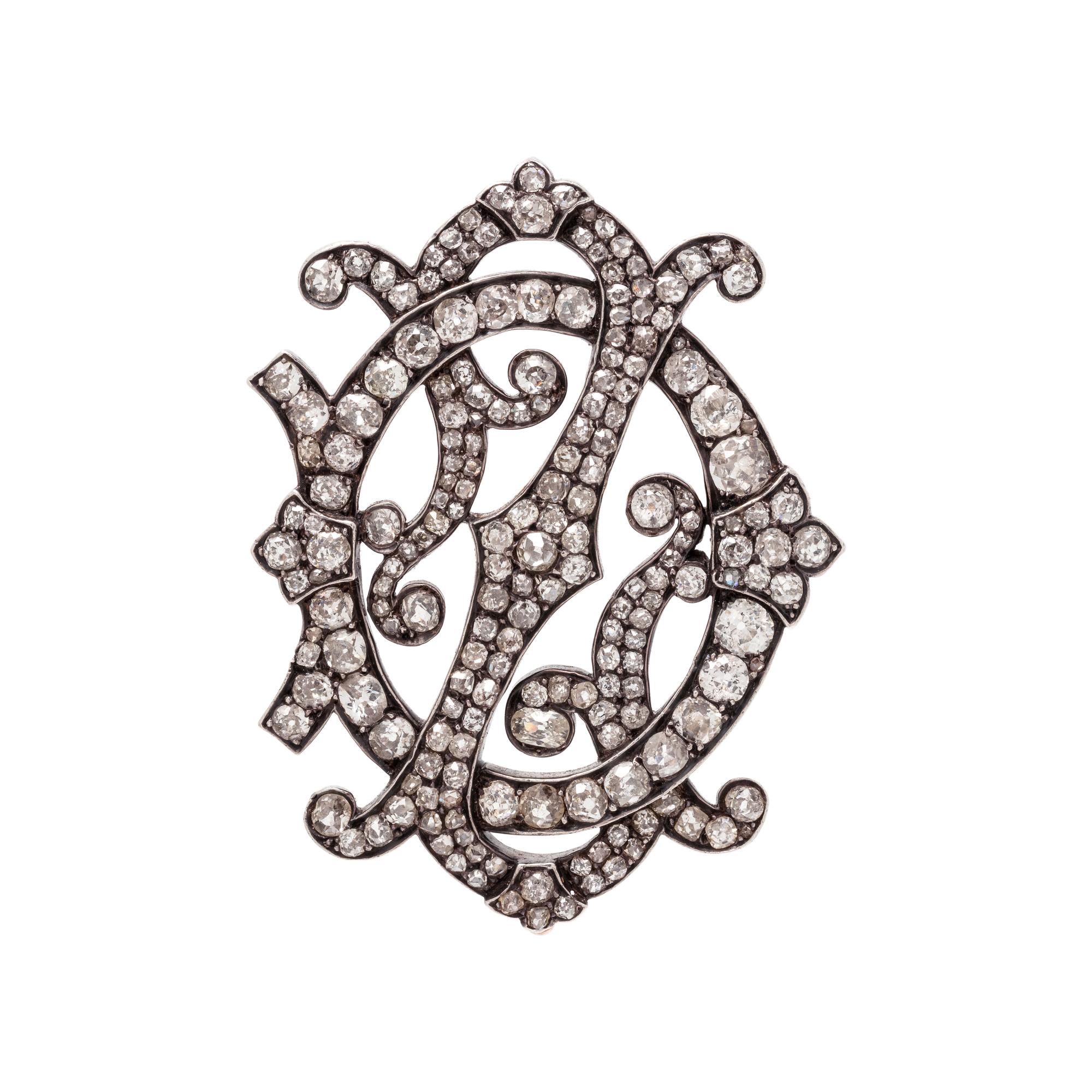 ANTIQUE, DIAMOND BROOCH