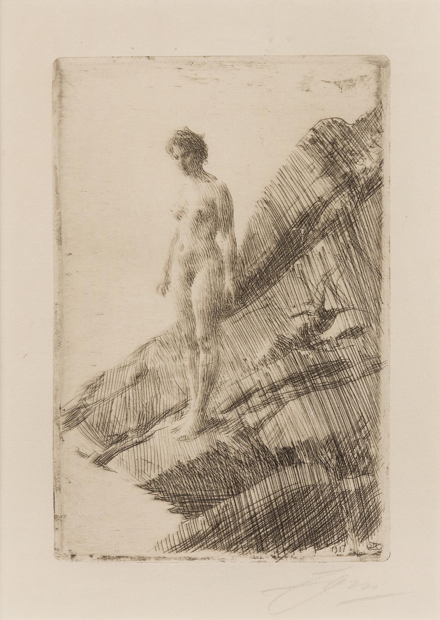 Anders Zorn, (Swedish, 1860-1920), Skramda (Frightened), 1912