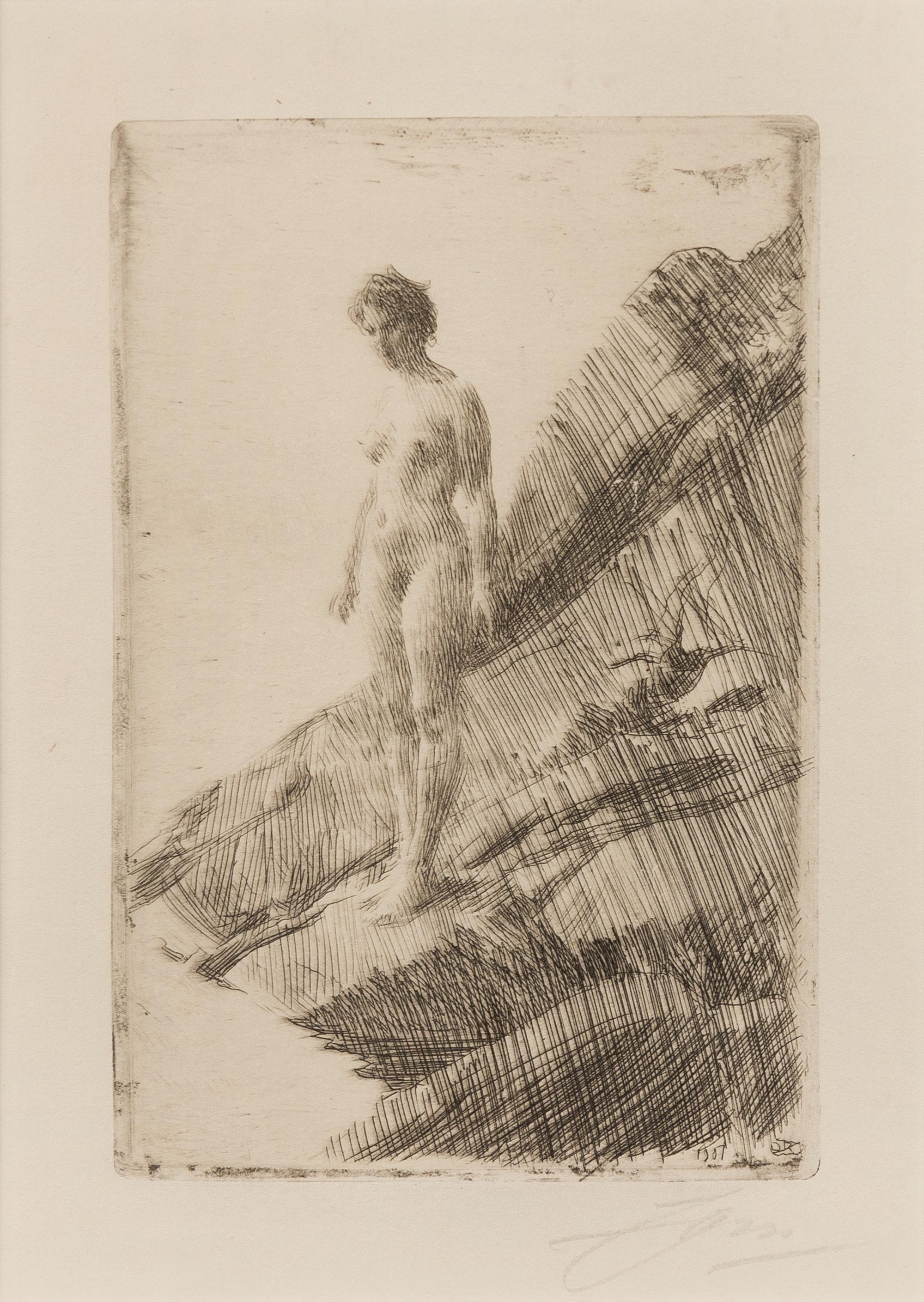 Anders Zorn, (Swedish, 1860-1920), Skramda (Frightened), 1912