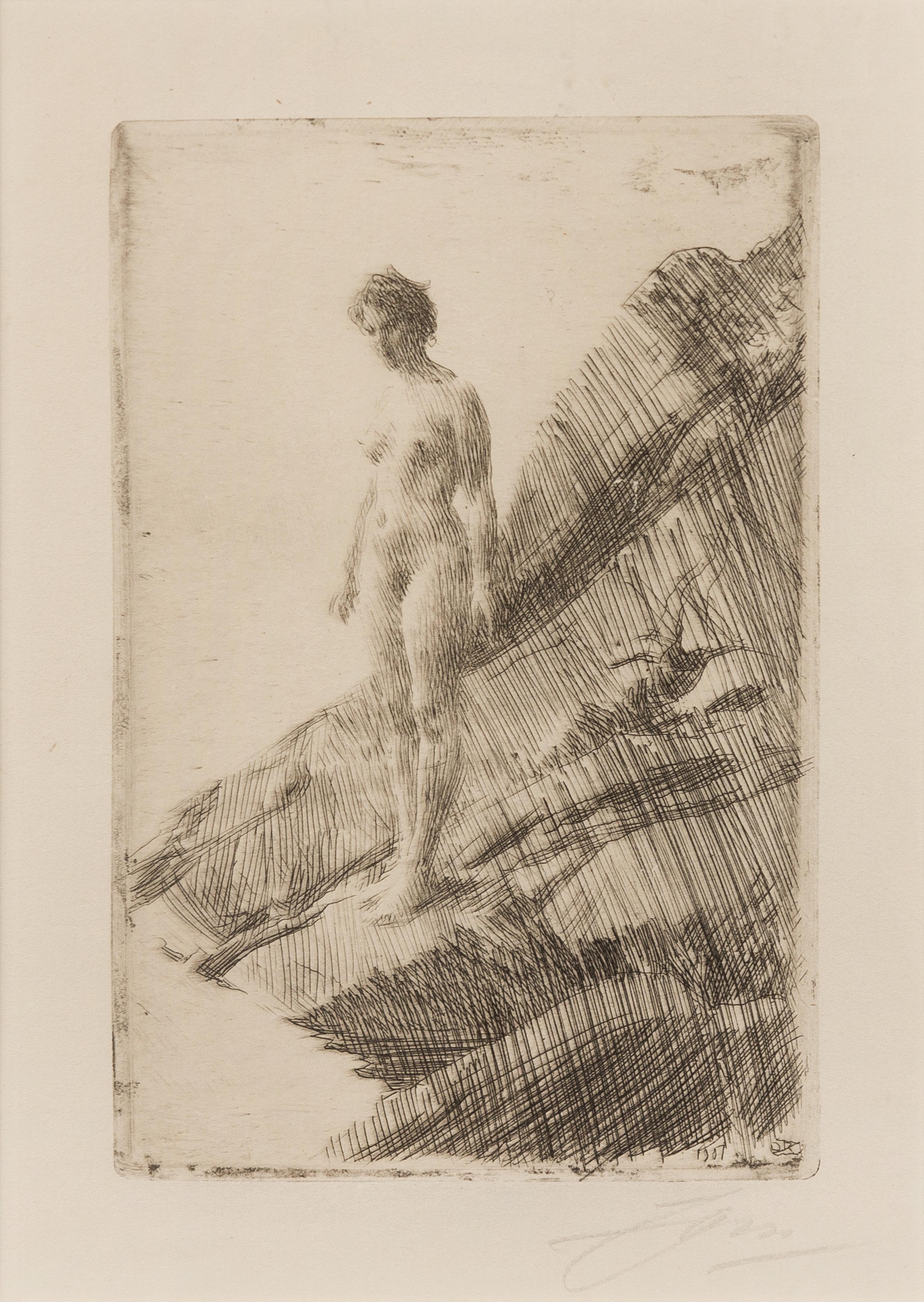 Anders Zorn, (Swedish, 1860-1920), Skramda (Frightened), 1912