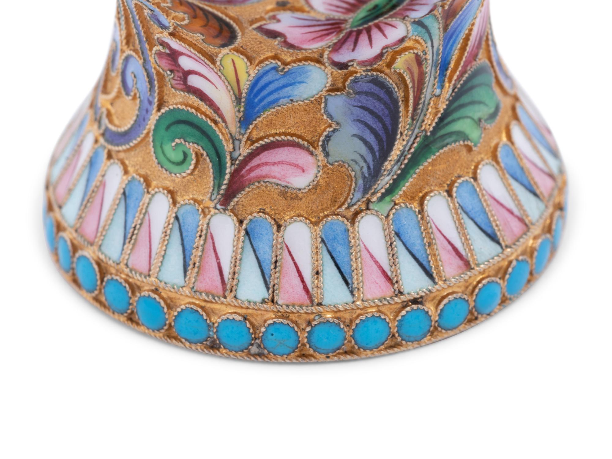 A Russian Shaded Enamel Silver-Gilt Beaker