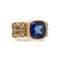 DORIS PANOS YELLOW GOLD, TANZANITE AND DIAMOND RING