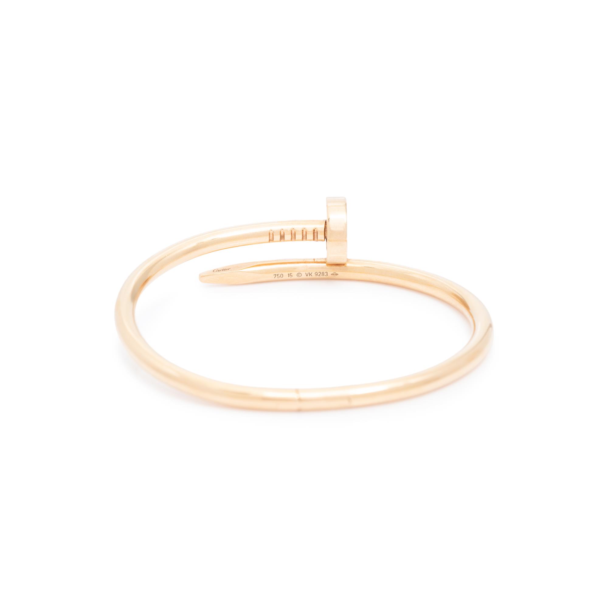 CARTIER, YELLOW GOLD 'JUSTE UN CLOU' BANGLE BRACELET