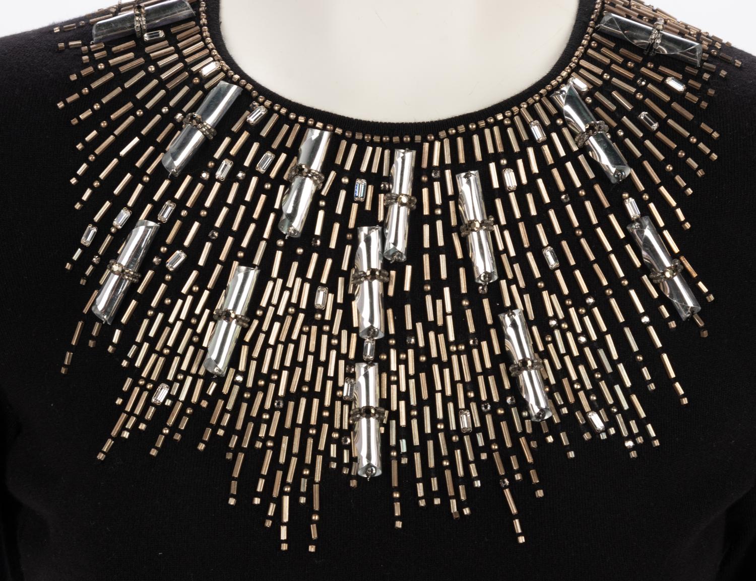 Five Oscar de la Renta Embellished Neckline Sweaters, ca.2009