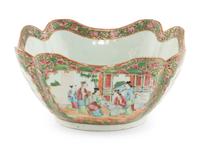 A Rose Medallion Porcelain Center Bowl