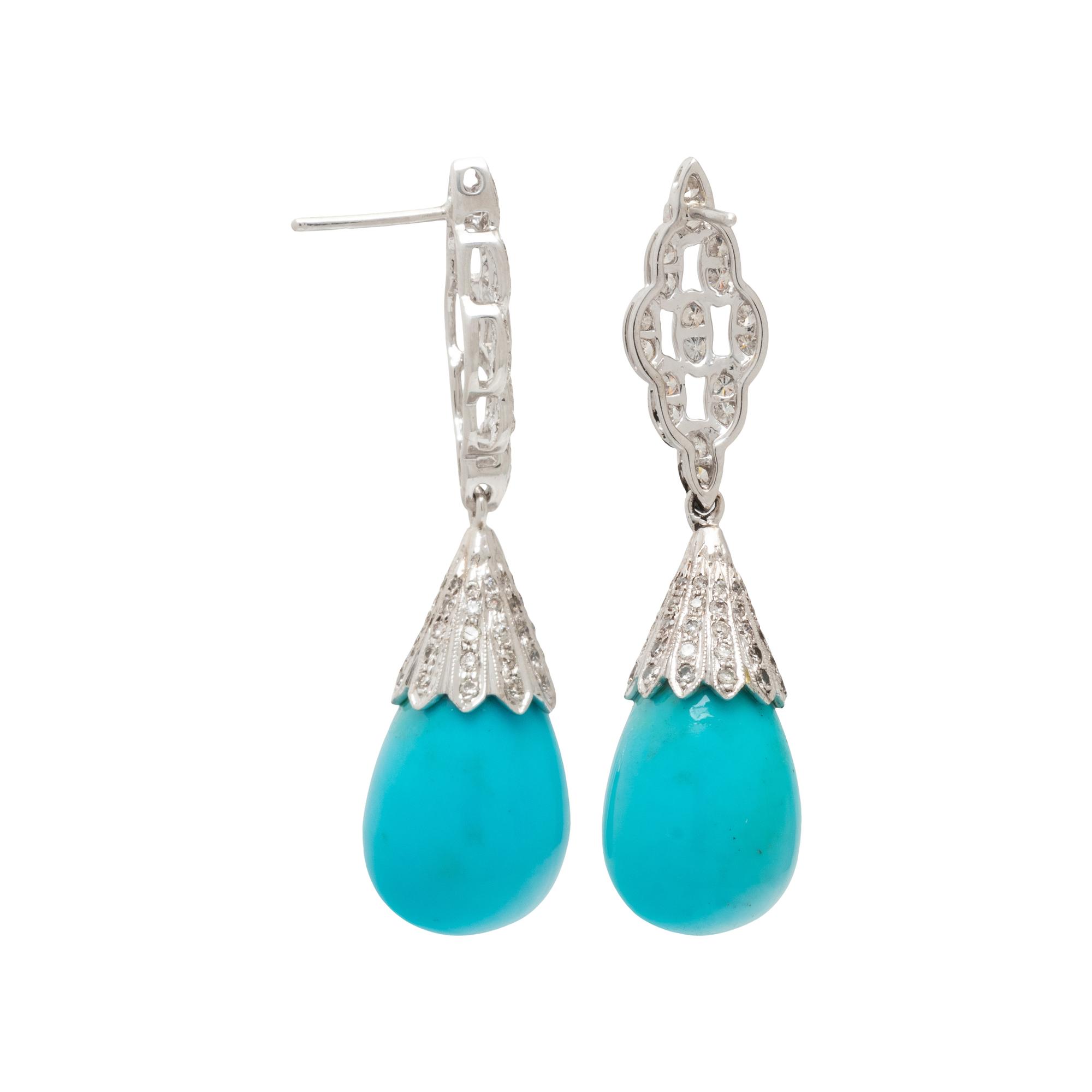 TURQUOISE AND DIAMOND EARRINGS