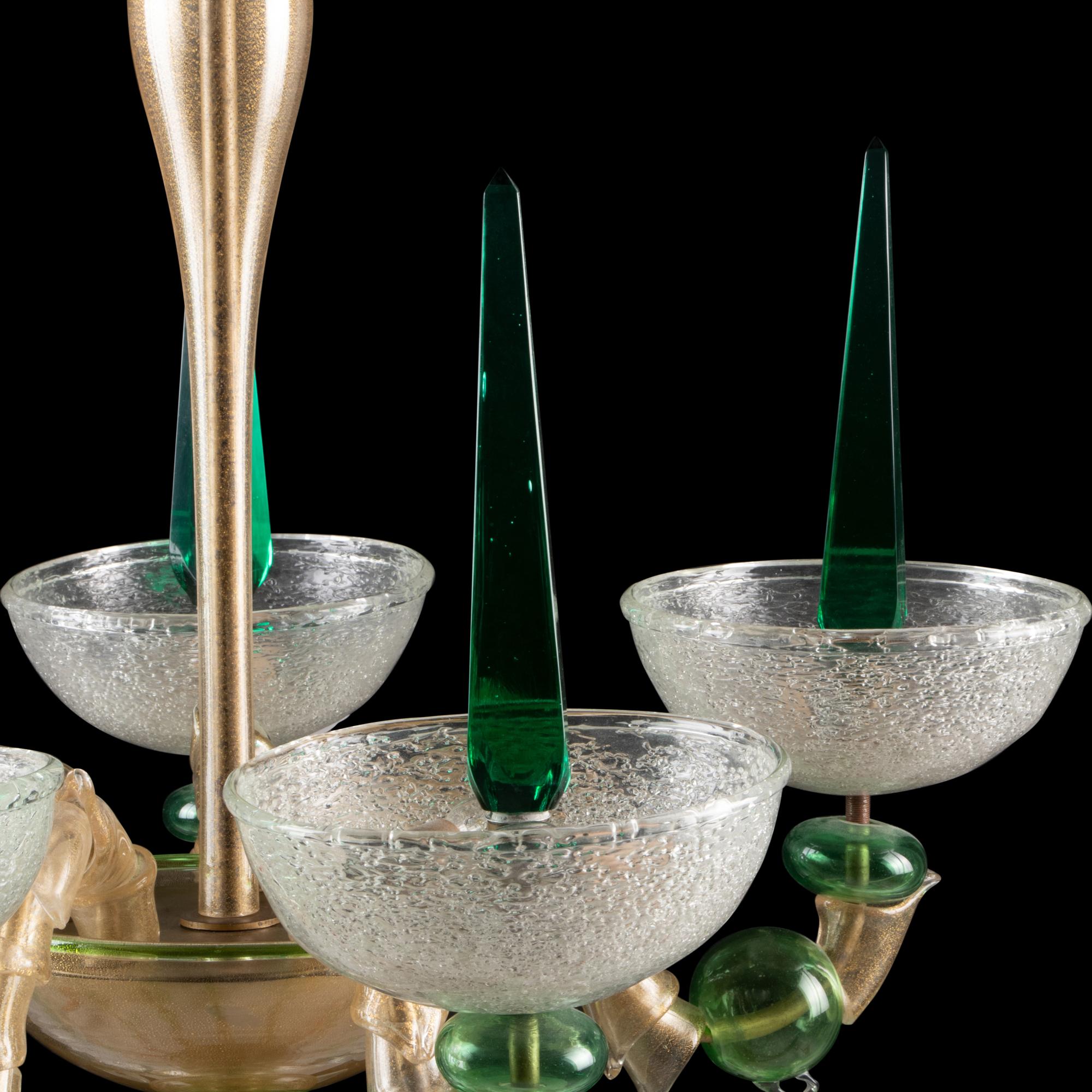 A Murano Glass Fifteen-Light Chandelier Designed by André Arbus (French, 1903-1969) for Veronese