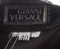 A Gianni Versace Black Lace Skirt Ensemble, Skirt size 40, blouse size 44.