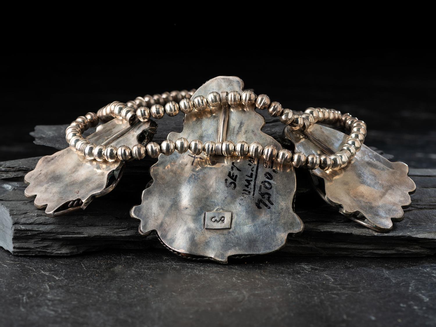 Large Navajo Turquoise and Coral Suite