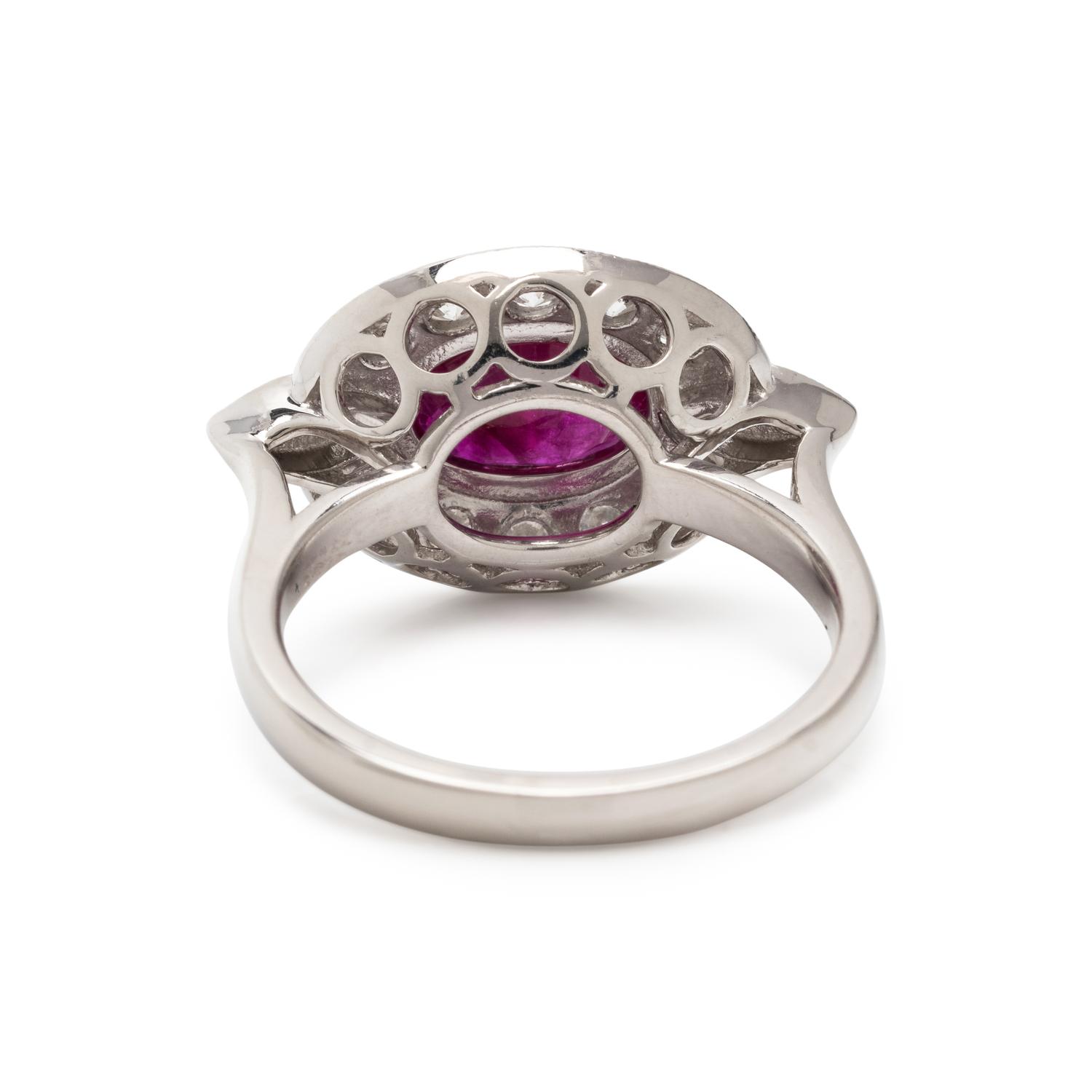BURMESE RUBY AND DIAMOND RING