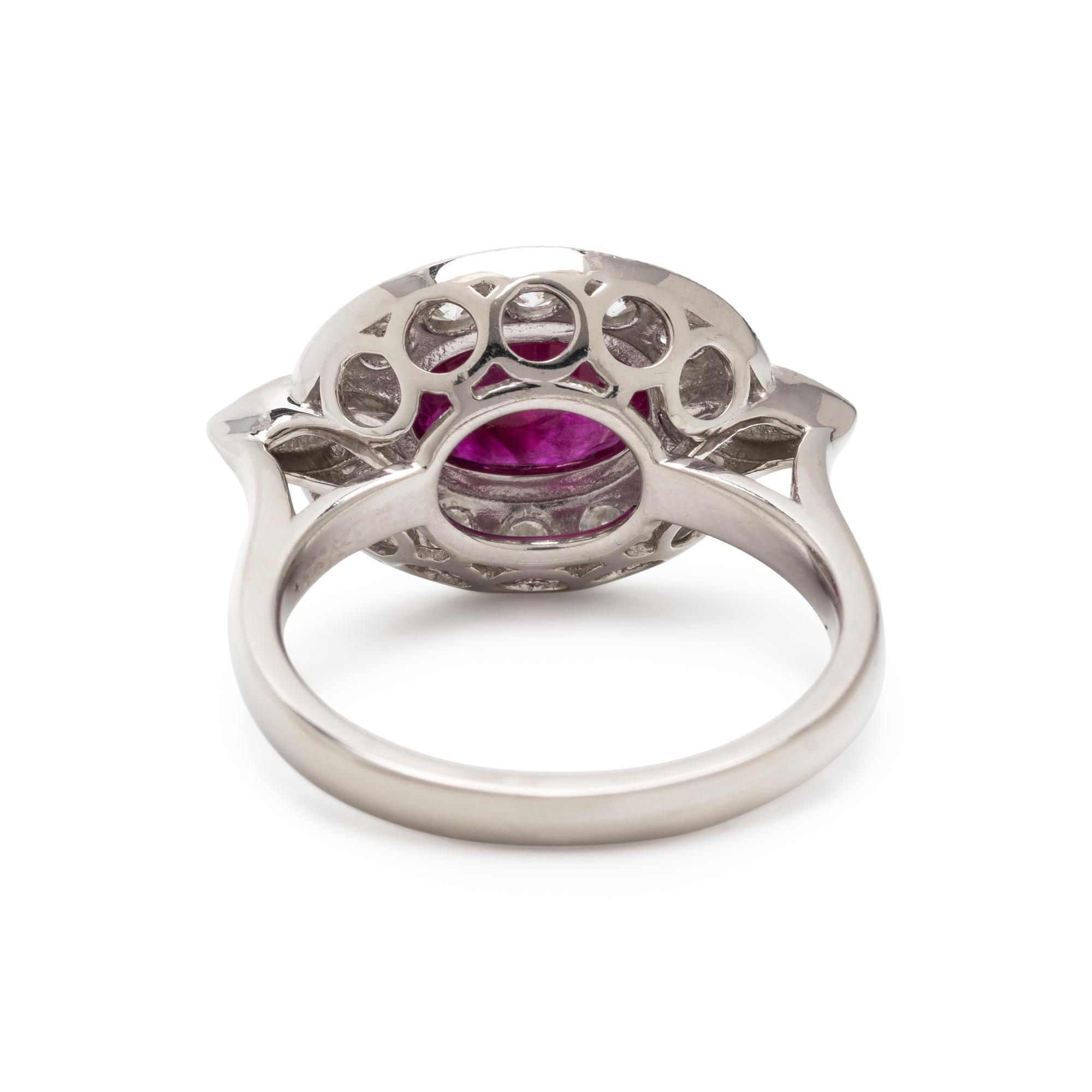 BURMESE RUBY AND DIAMOND RING