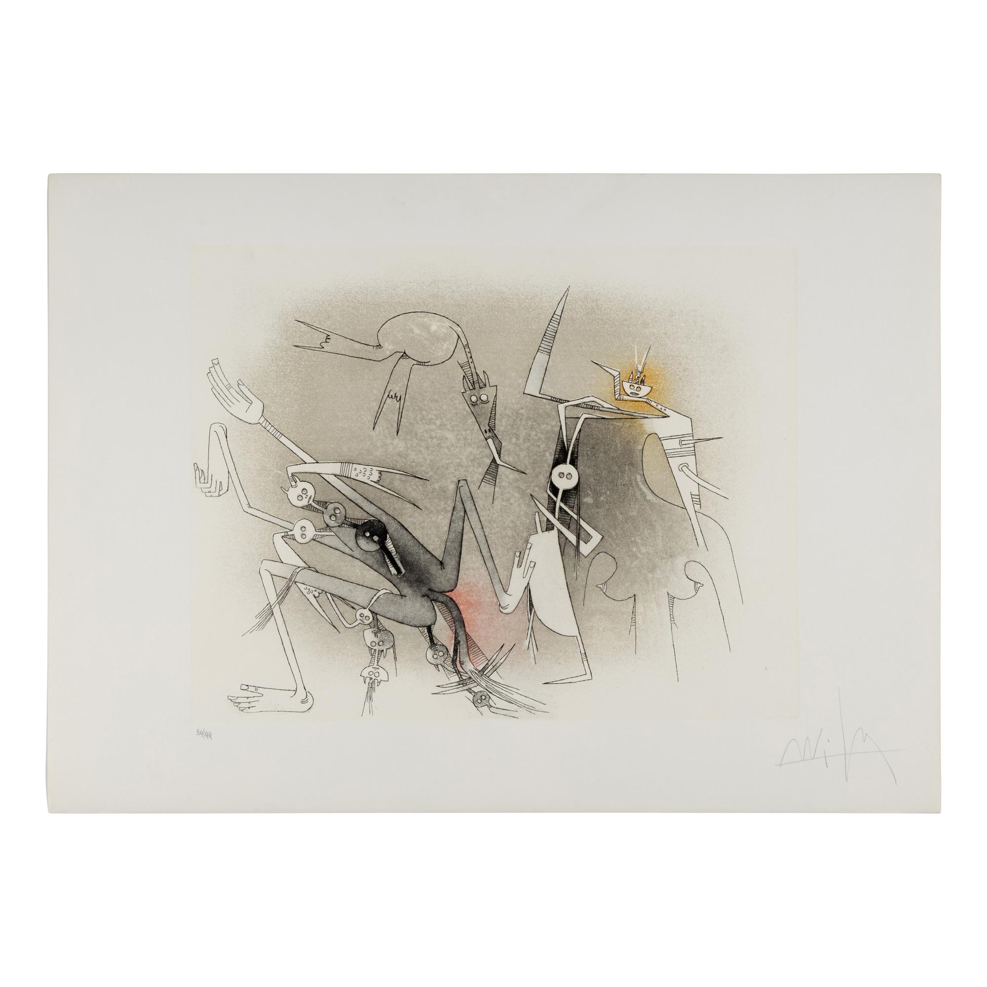 Wifredo Lam (Cuban, 1902-1982) — Two works from Visible Invisible , 1972