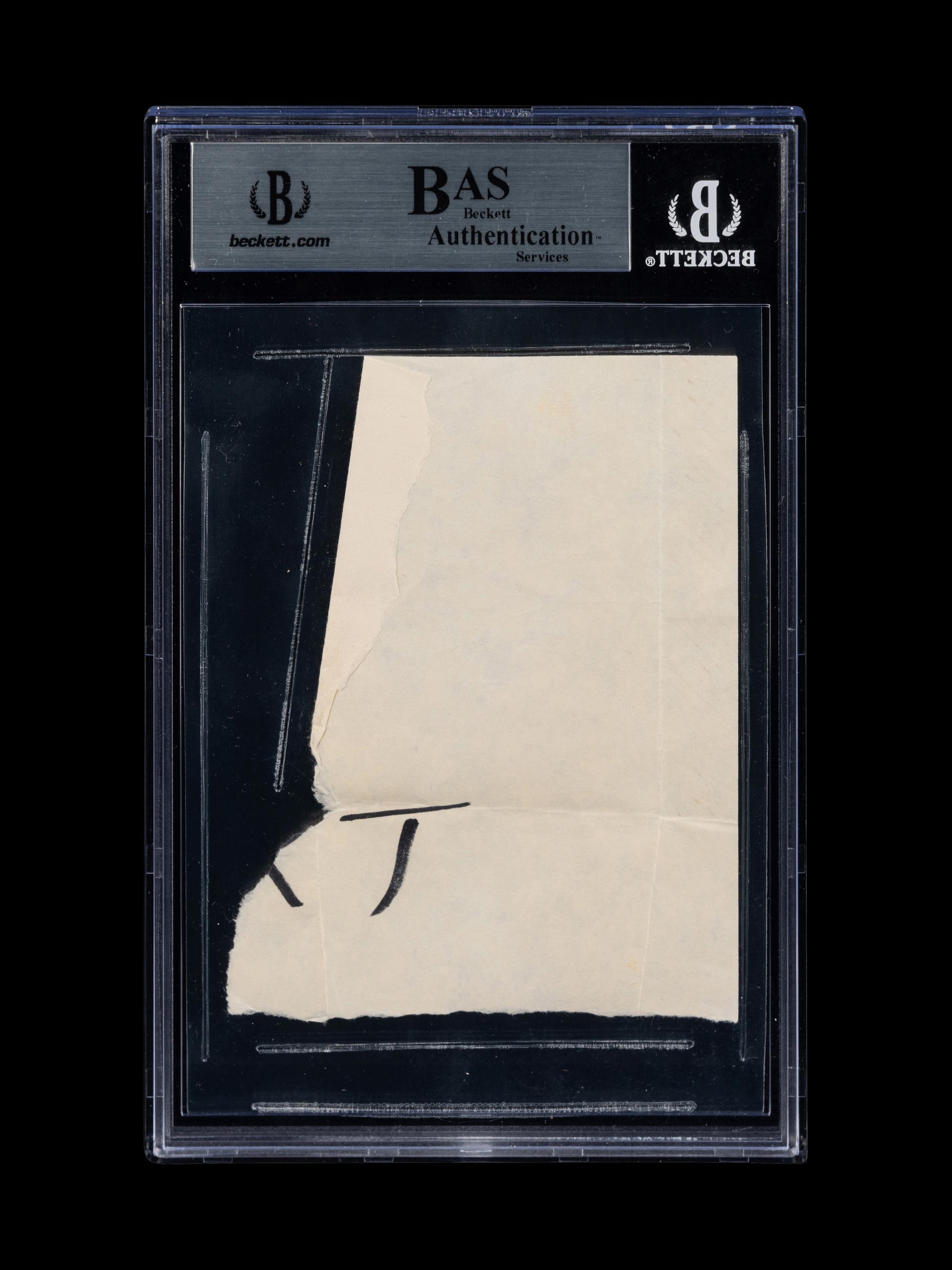 A 1990s Era Michael Jordan Signed Autograph Cut Obtained at Deerfield Multiplex (Beckett Authentication Services BAS Certified)
