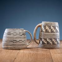 Mesa Verde, Black-on-White Pottery Mugs