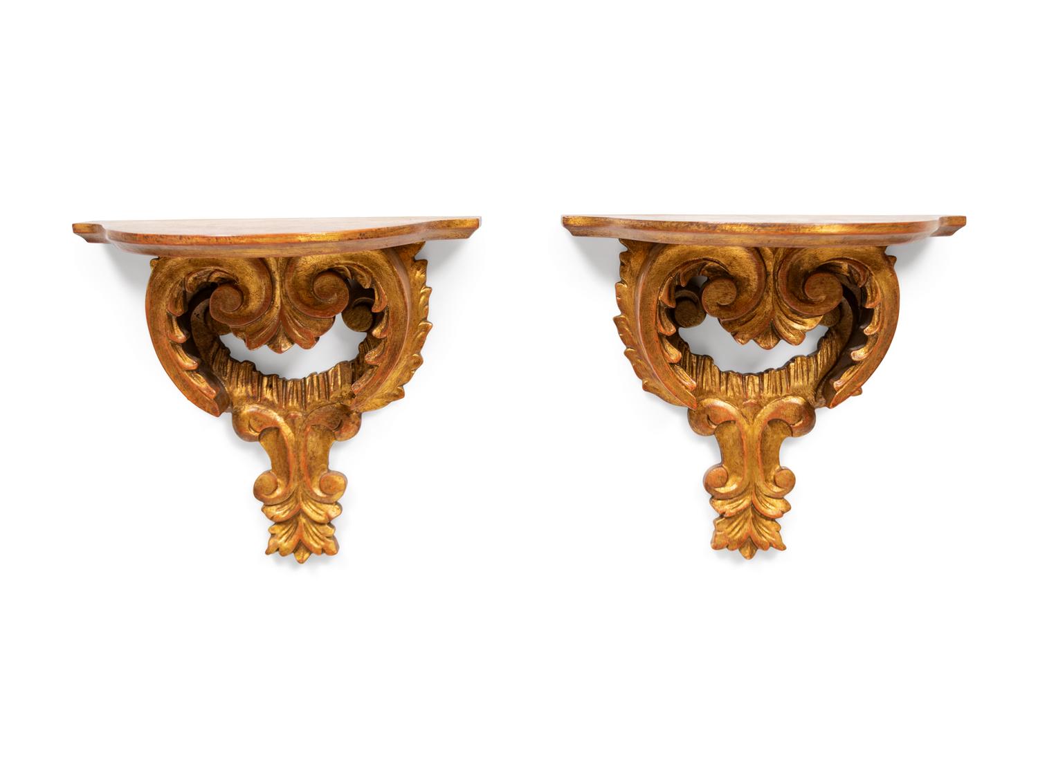 A Pair of Giltwood Wall Brackets