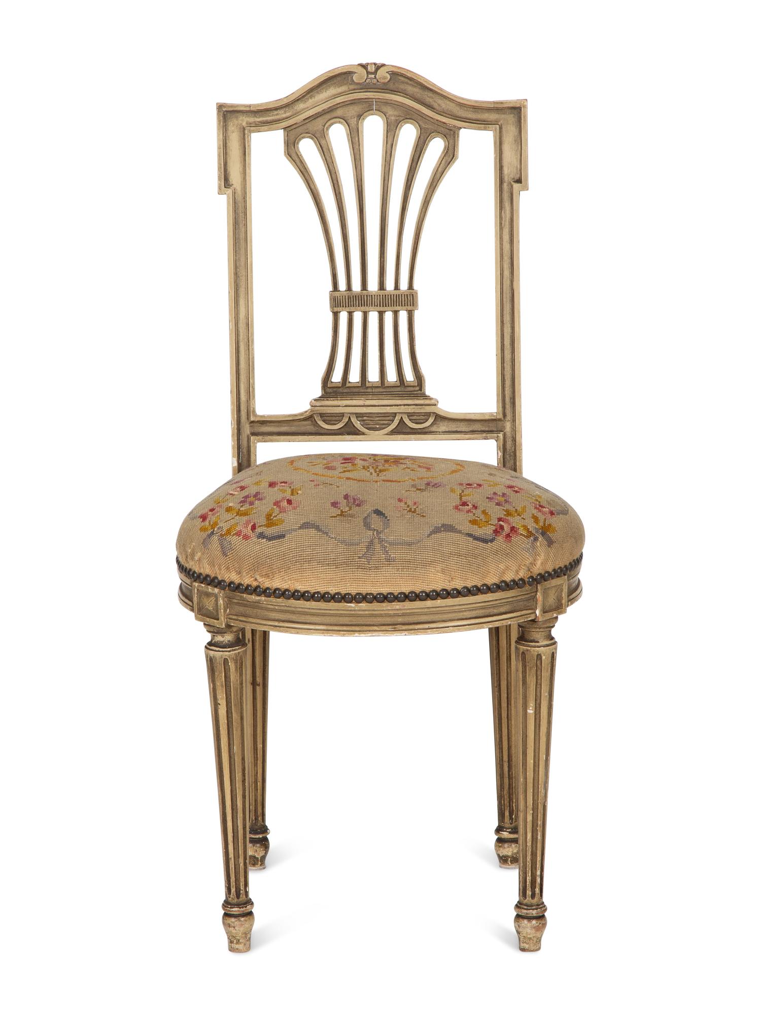 A Pair of Louis XVI Style Painted Side Chairs