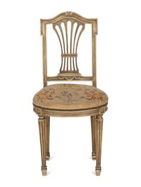 A Pair of Louis XVI Style Painted Side Chairs