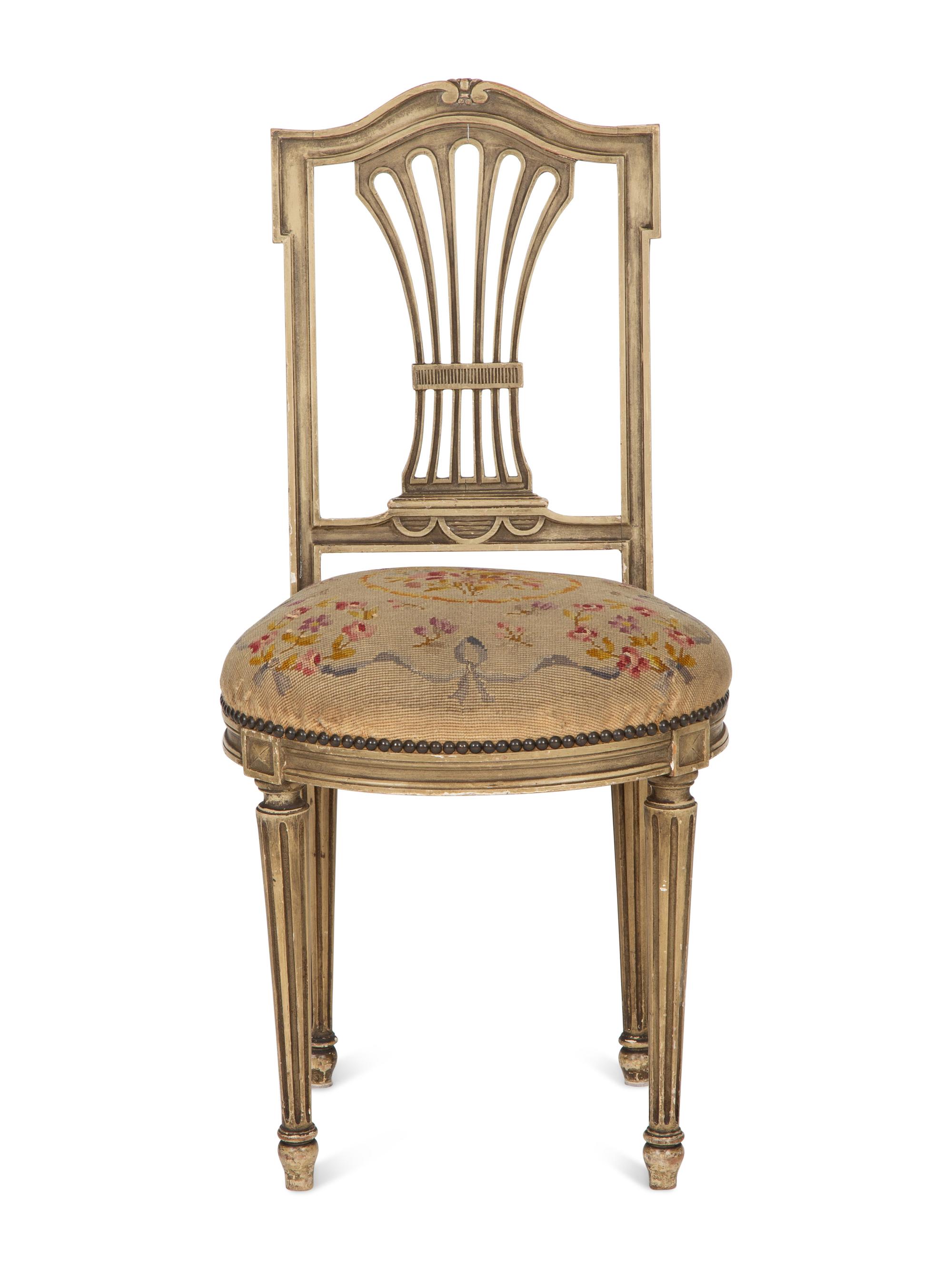 A Pair of Louis XVI Style Painted Side Chairs