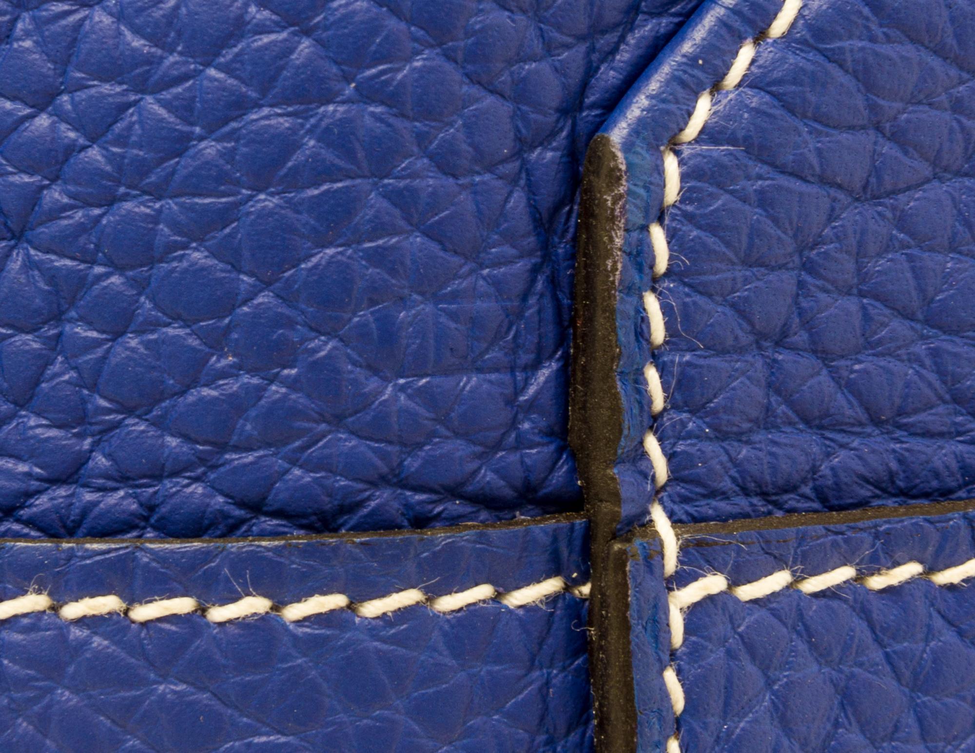 An Hermes Graphite/Bleu Electric 45cm Taurillon Clemence Double Sens Tote, 17.5" x 15.5" x 5".