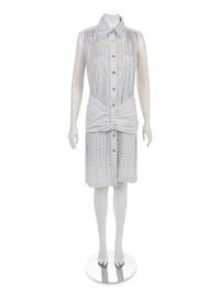 Chanel Cotton Pinstripe Shirt Dress and Shrug, Cruise 2001