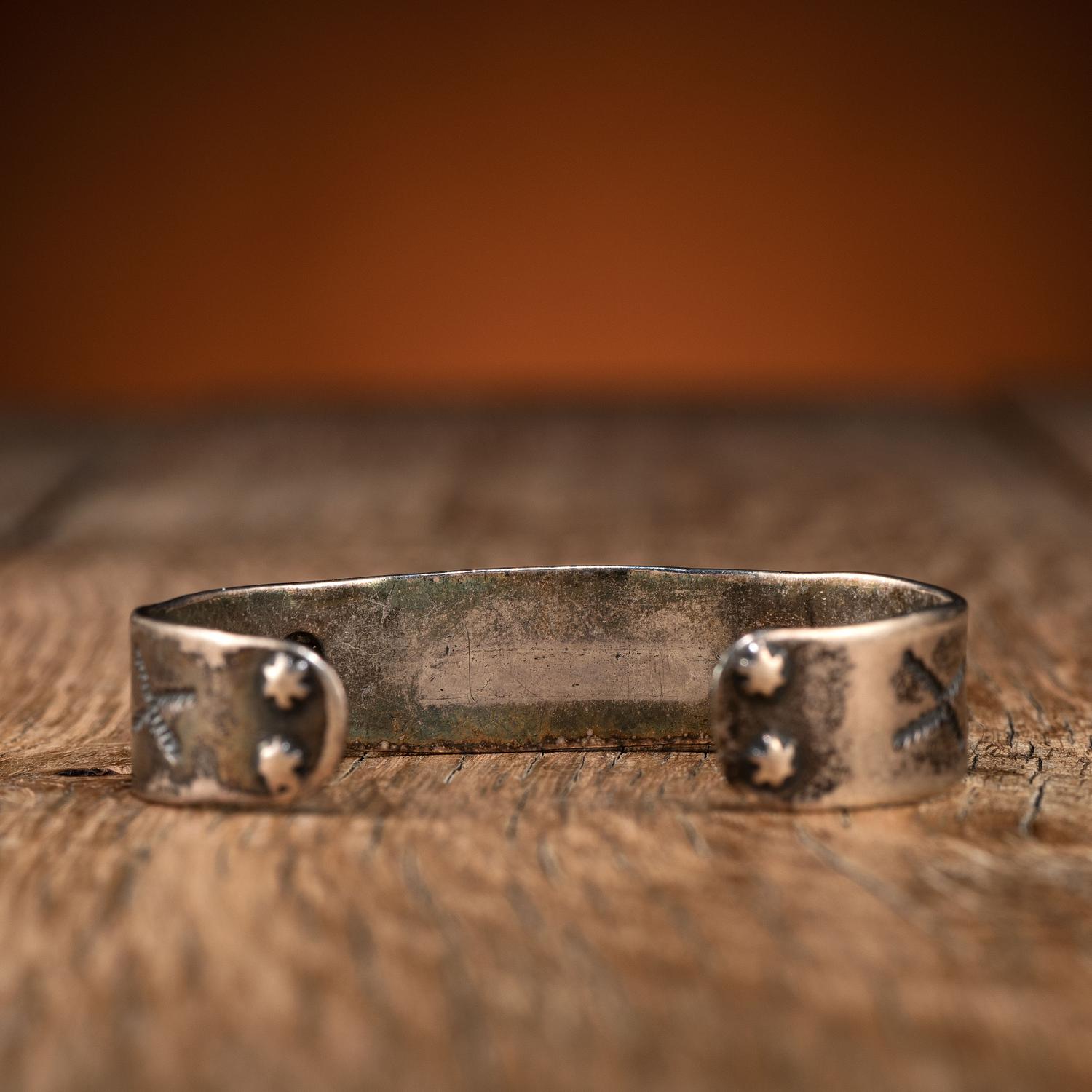 Navajo Stamped and Chiseled Cuff Bracelet