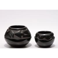 Carved Blackware Jars
