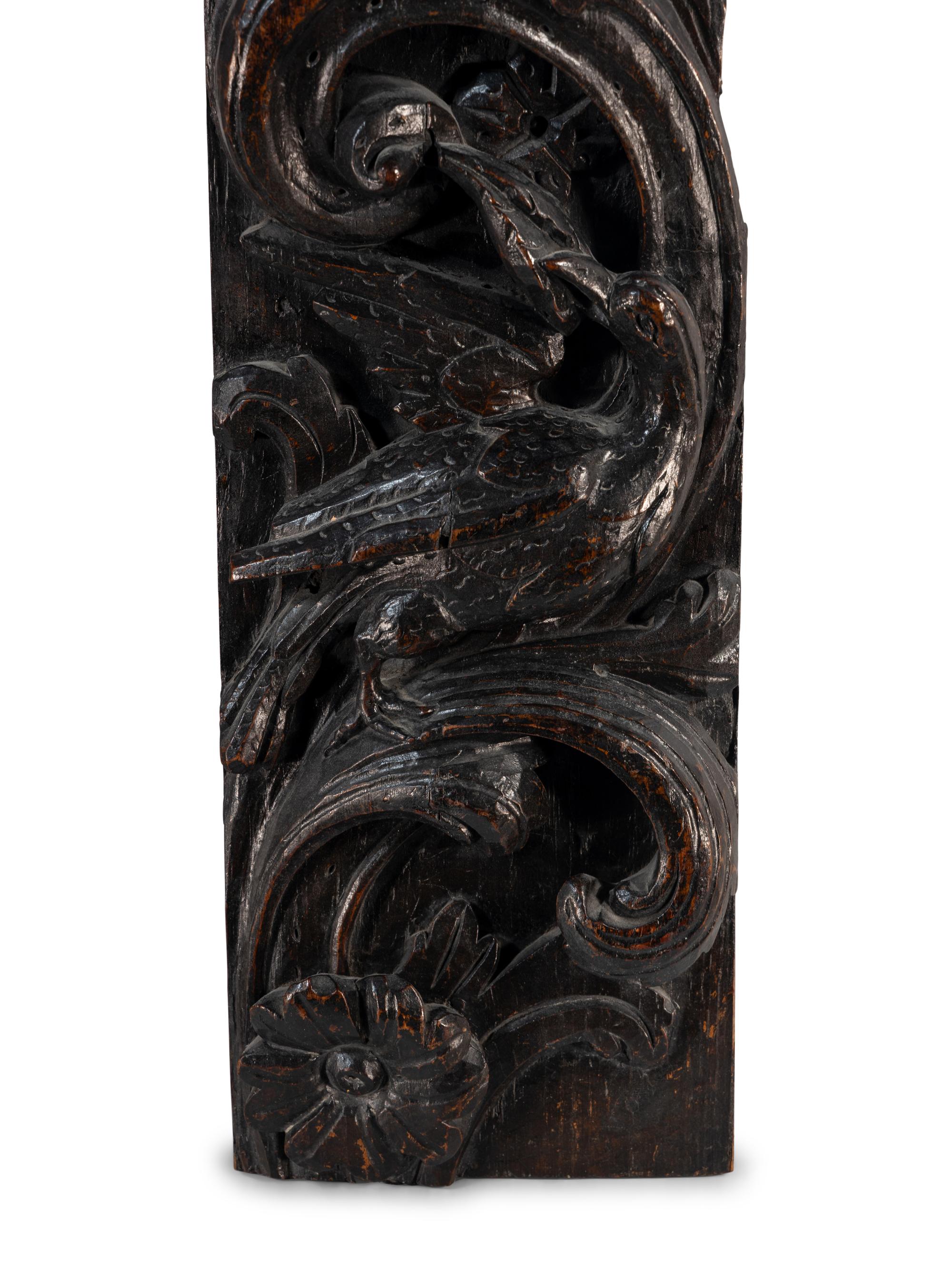 A Pair of English Carved Oak Panels