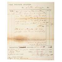[CIVIL WAR - PICKETT'S CHARGE]. KEMPER, James L. (1823-1895). Document signed ("James L. Kemper / Capt & A.Q.M."), as Captain. Buena Vista, Mexico, 2 June 1848.