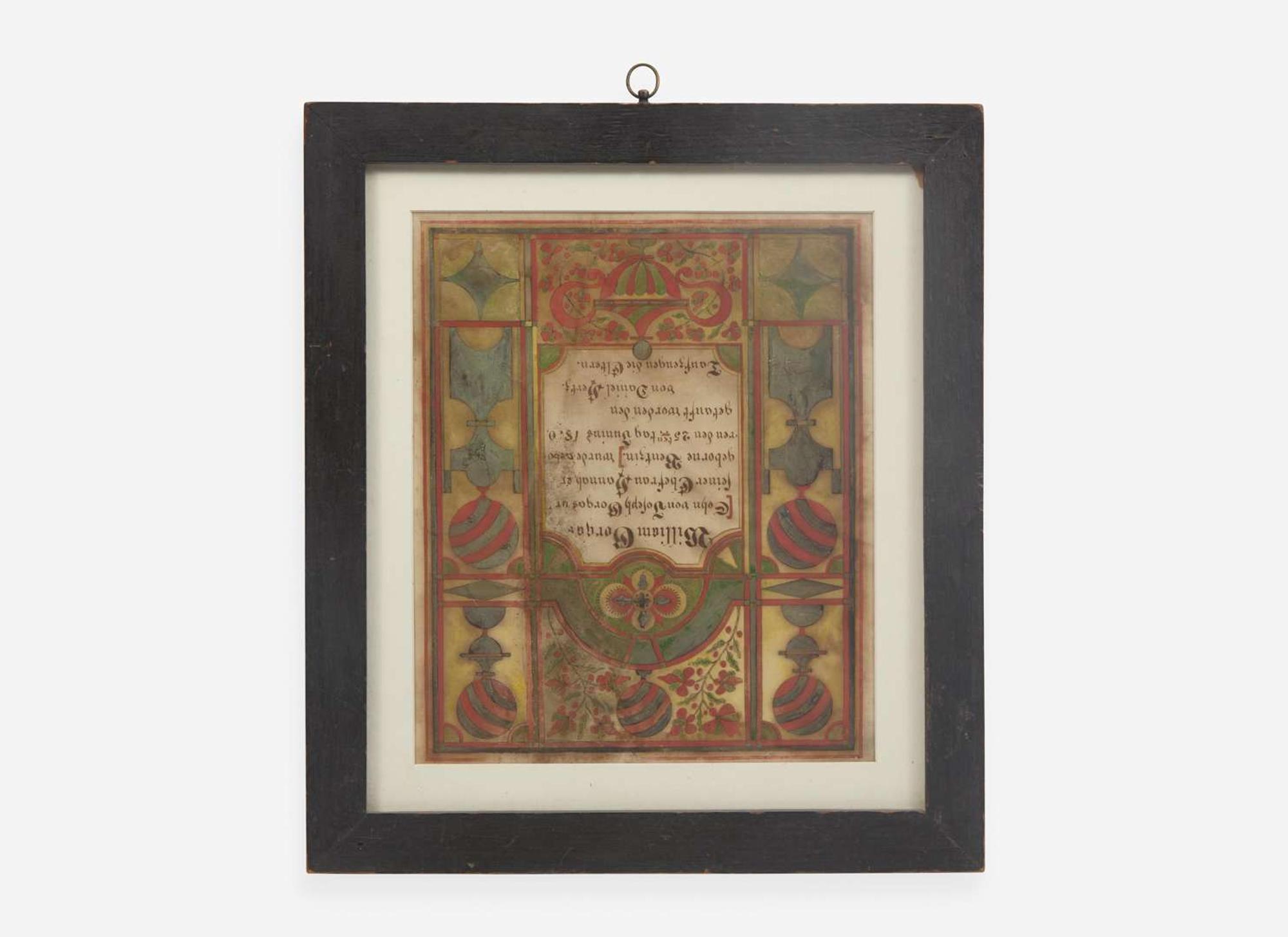 Samuel Bentz (1792-1850), Fraktur: Birth Record for the Gorgas Family