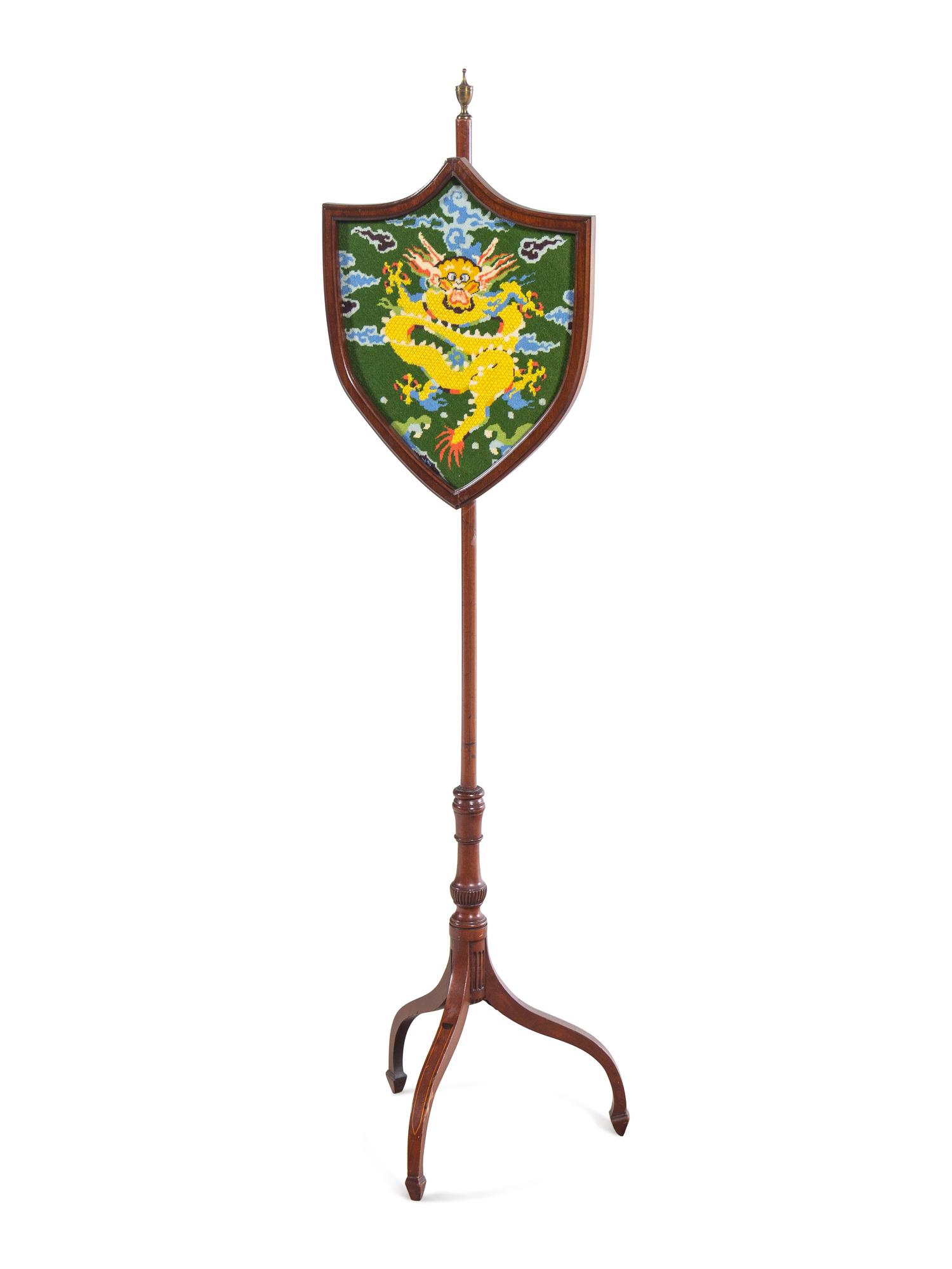 A George III Style Mahogany Pole Screen