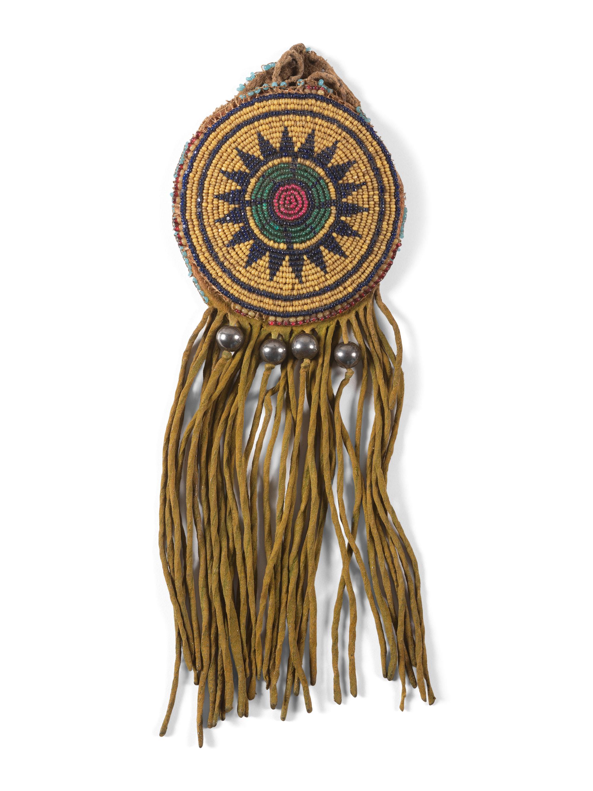 Cheyenne / Arapaho Beaded Hide Pouch