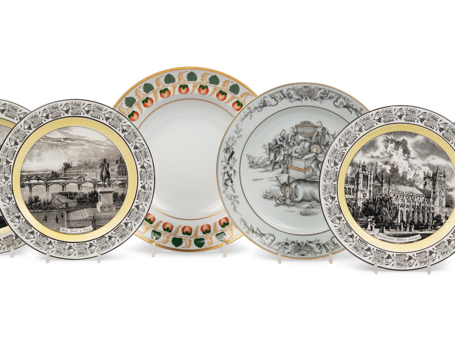 Six Mottehedeh Porcelain Plates
