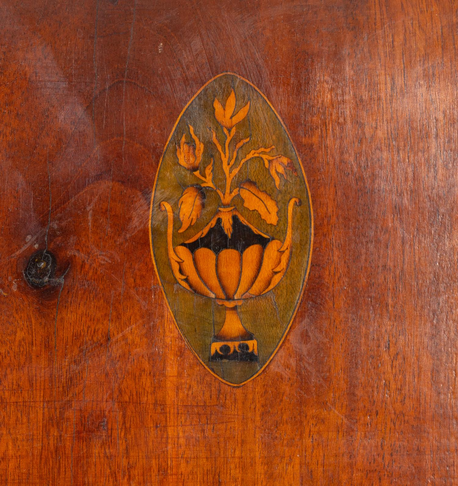 A Federal Parcel-Gilt Mahogany and Marquetry Looking Glass