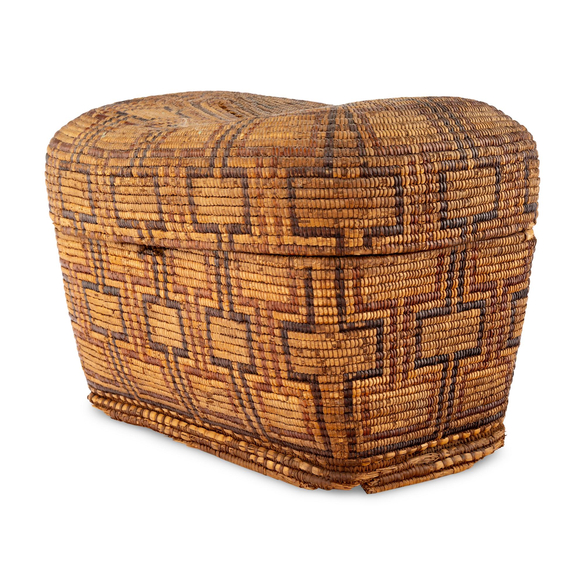 Thompson River Polychrome Imbricated Storage Basket