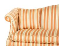 A Modern Camelback Sofa with Stripe Upholstery