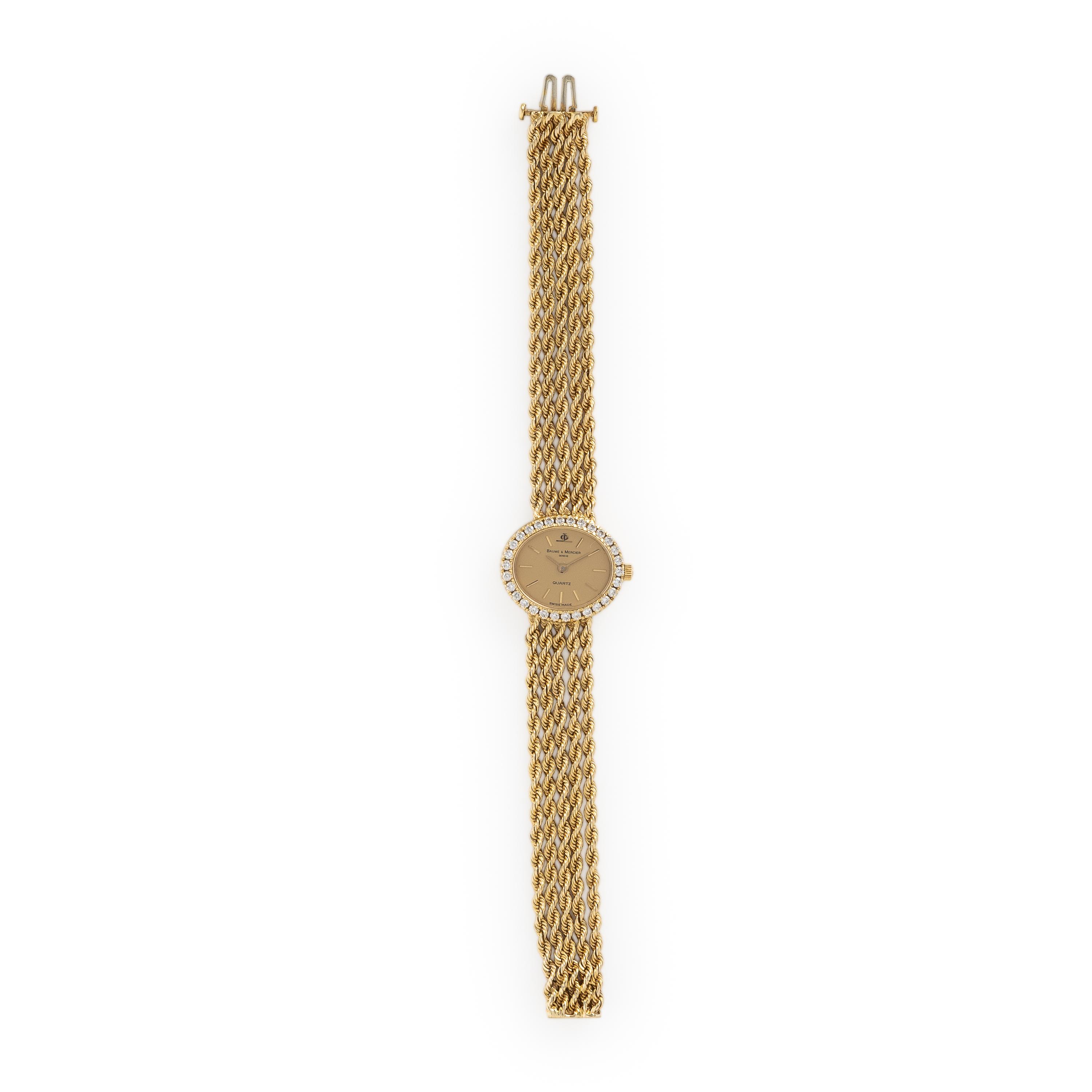 Baume & Mercier, Ref. 98523-9, 14K Yellow Gold Watch with Diamond Bezel