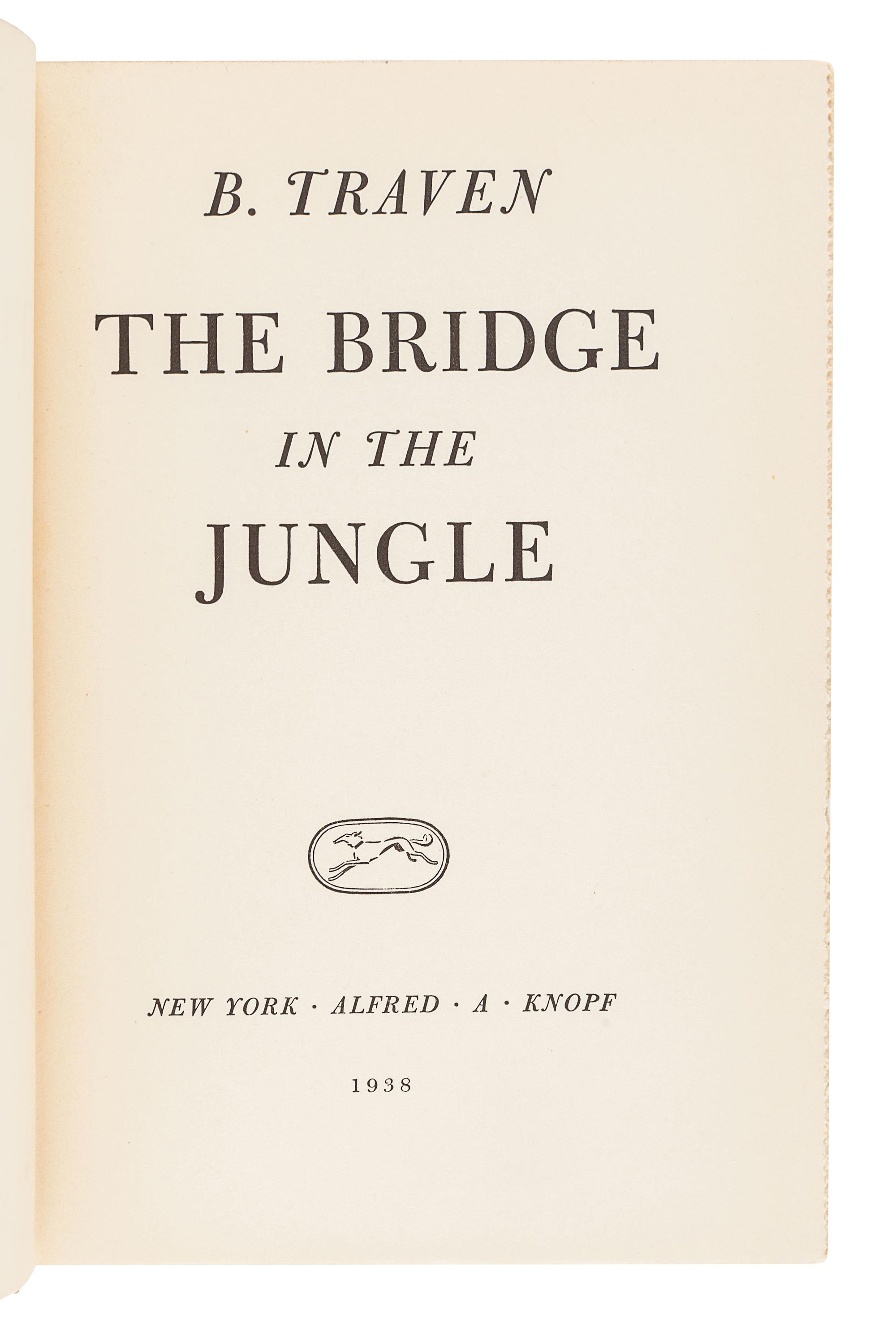 TRAVEN B. (1882-1969). Treasure of the Sierra Madre. New York: Alfred A. Knopf, 1935.