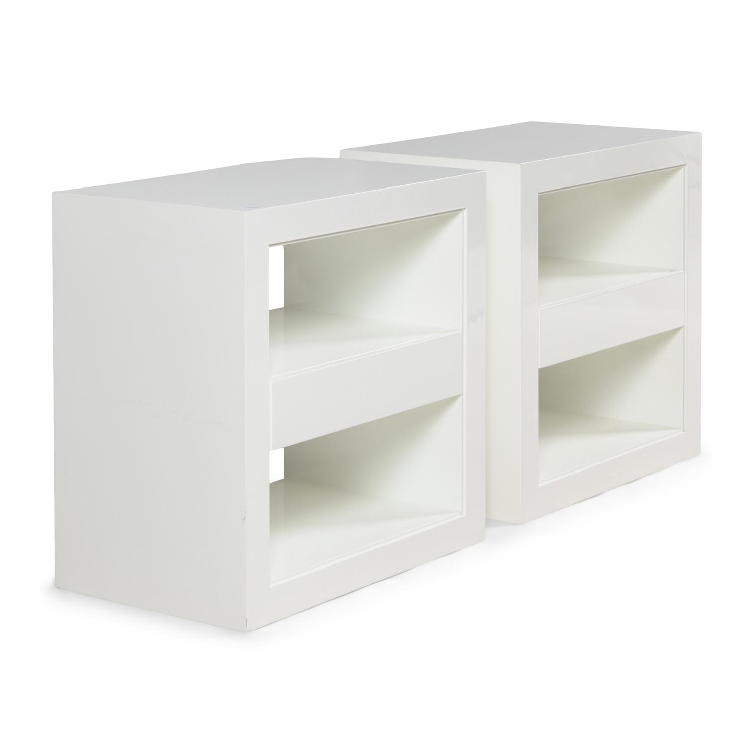 A Pair of Contemporary White Side Tables
