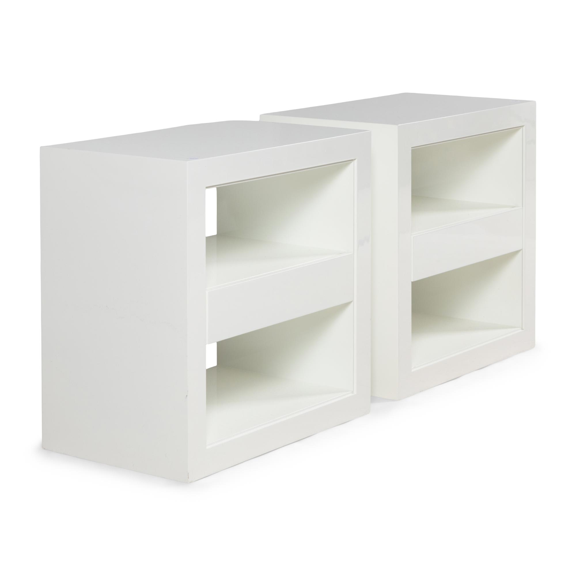 A Pair of Contemporary White Side Tables