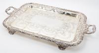 An English Silver-plate Handled Tray Width over handles 28 inches.